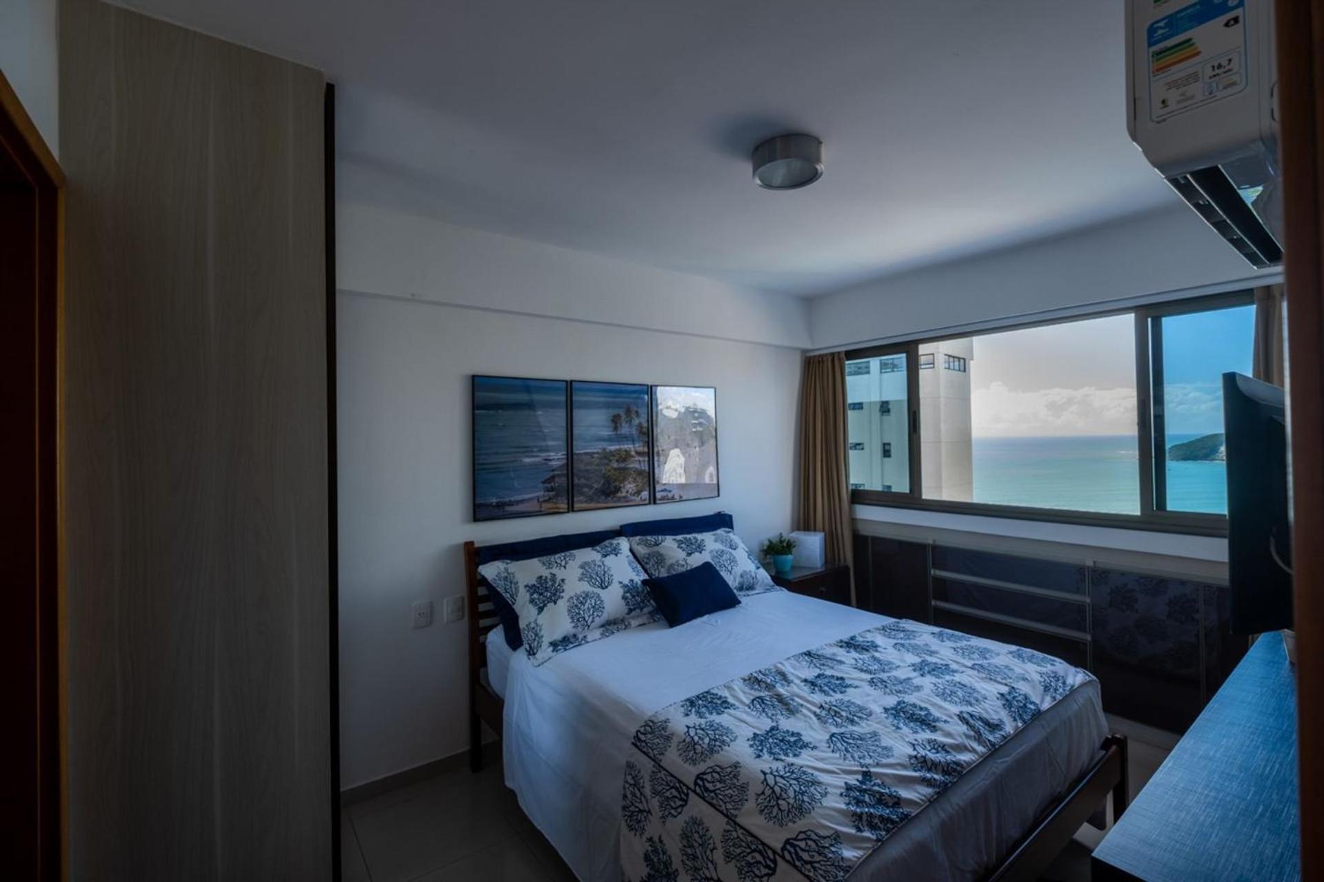 Flat Com 2 Quartos E Vista Mar Da Praia De Pontanegra-Wifi 300 Mb-Garagem-Familia-Criancas-Piscina-Pet Friendly 纳塔耳 外观 照片