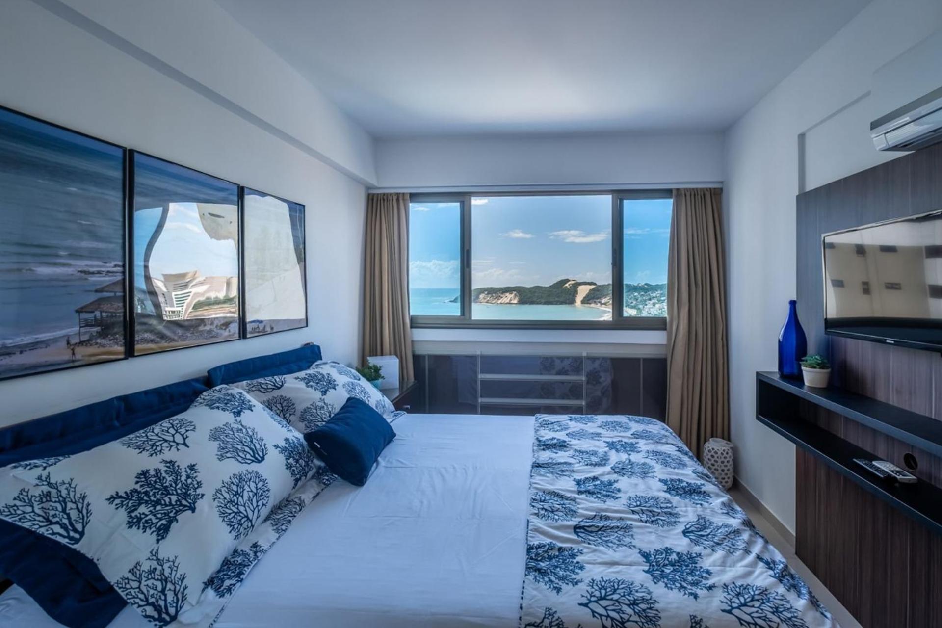 Flat Com 2 Quartos E Vista Mar Da Praia De Pontanegra-Wifi 300 Mb-Garagem-Familia-Criancas-Piscina-Pet Friendly 纳塔耳 外观 照片
