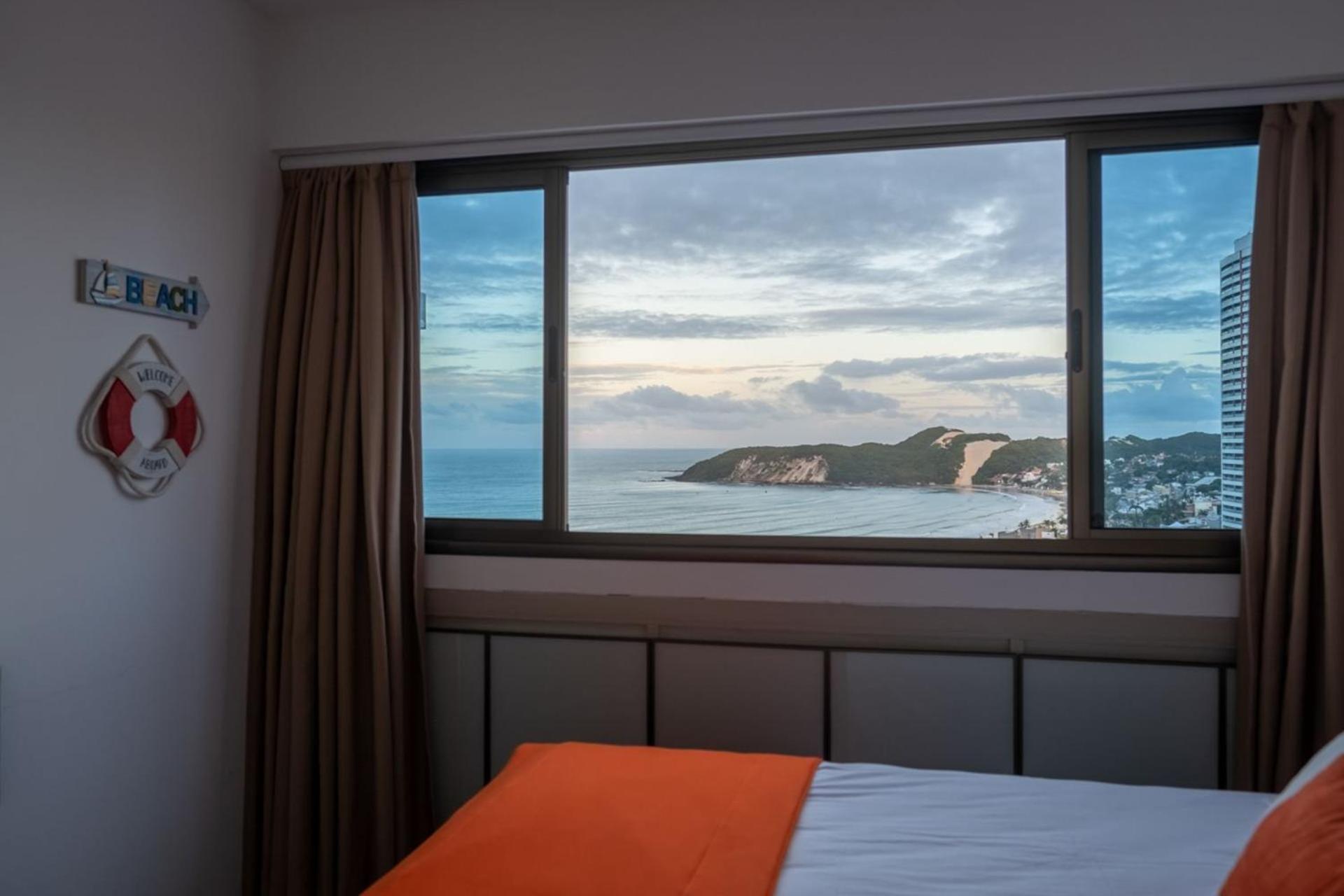 Flat Com 2 Quartos E Vista Mar Da Praia De Pontanegra-Wifi 300 Mb-Garagem-Familia-Criancas-Piscina-Pet Friendly 纳塔耳 外观 照片