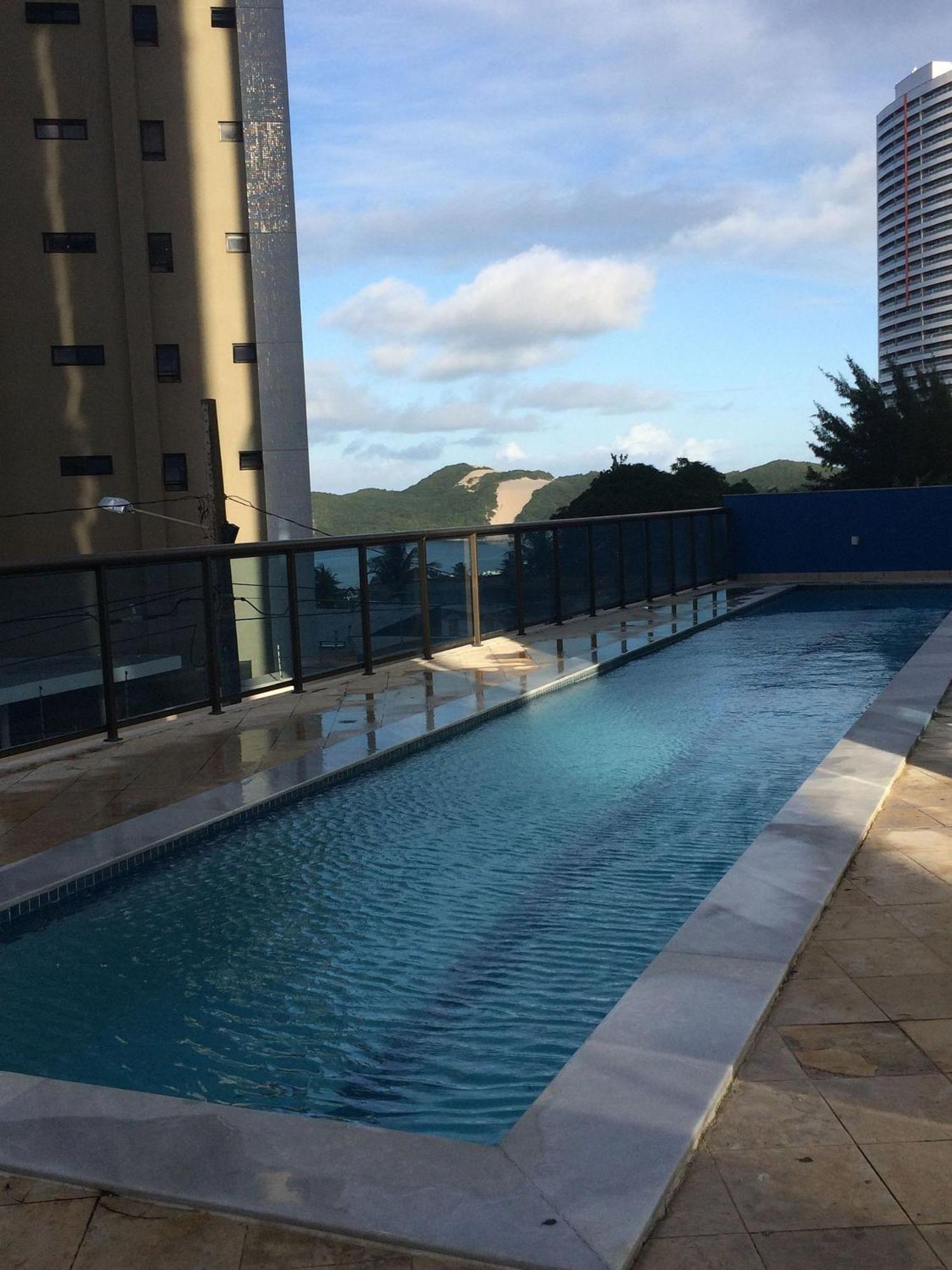 Flat Com 2 Quartos E Vista Mar Da Praia De Pontanegra-Wifi 300 Mb-Garagem-Familia-Criancas-Piscina-Pet Friendly 纳塔耳 外观 照片